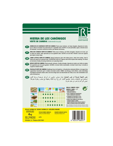 Semilla Hierba de los canónigos 6g