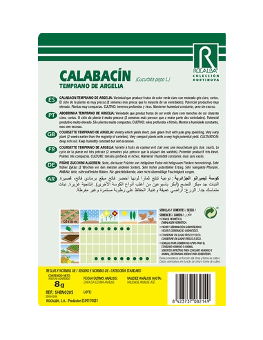 Semilla Calabacín Temprano de Argelia 8g