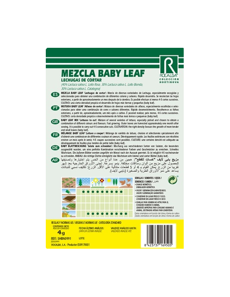 Semillas Mezcla Baby Leaf (Lechugas de cortar) 4g