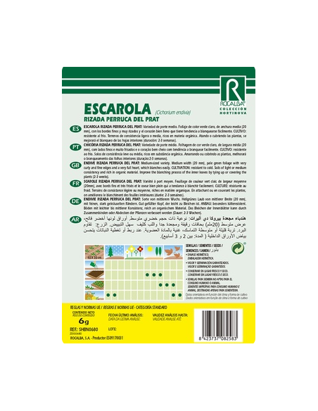 Semillas Escarola Rizada Perruca del Prat 6g