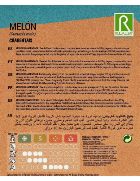 Semillas Melón Charentais 6g