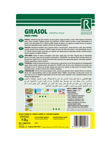 Semillas Girasol para Pipas 10g