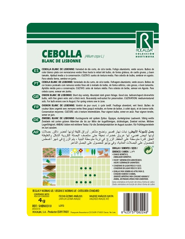 Semilla Cebolla Blanca Blanc de Lisbone 4g