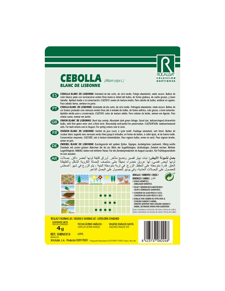 Semilla Cebolla Blanca Blanc de Lisbone 4g