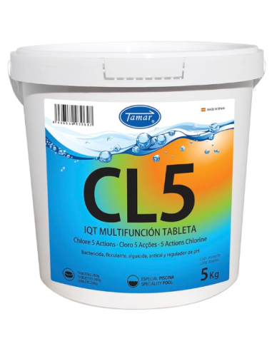 Cloro 5 efectos, 5kg (tabletas)