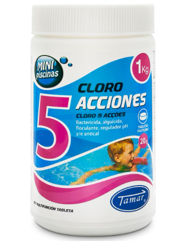 Cloro 1kg 5 acciones