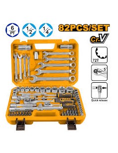 MALETA HERRAMIENTAS 82 PCS 1/4″- 1/2″