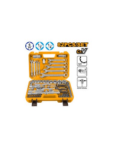 MALETA HERRAMIENTAS 82 PCS 1/4″- 1/2″