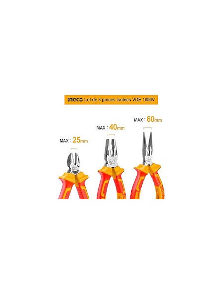 SET ALICATES ELECTRICISTA 3 PCS INGCO