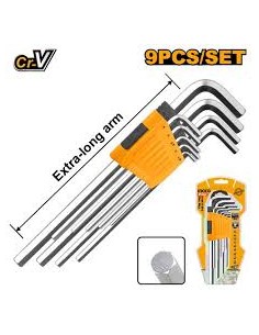 SET 9 PCS LLAVES ALLEN EXTRALARGAS INGCO HHK11092