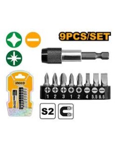 SET 9 PCS PORTAPUNTAS + PUNTAS INGCO AKSD0071