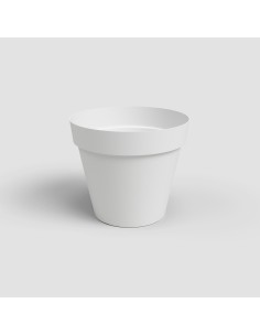MACETA CAPRI ANCHA 25 CM BLANCO