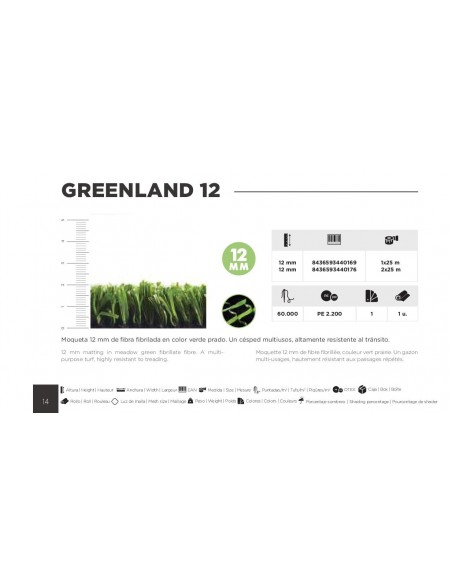 CESPED GREENLAND 12mm (1x25m)