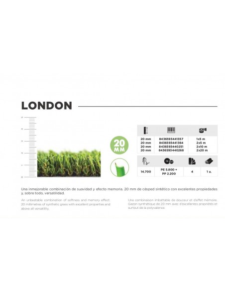 CESPED LONDON 20mm (1x5m)