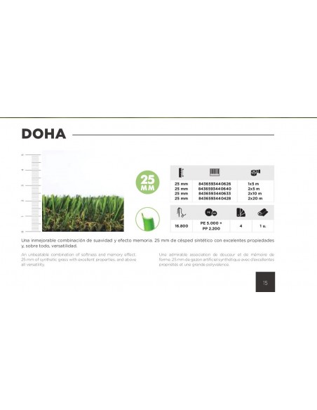 CESPED DOHA 25mm (2x5m)