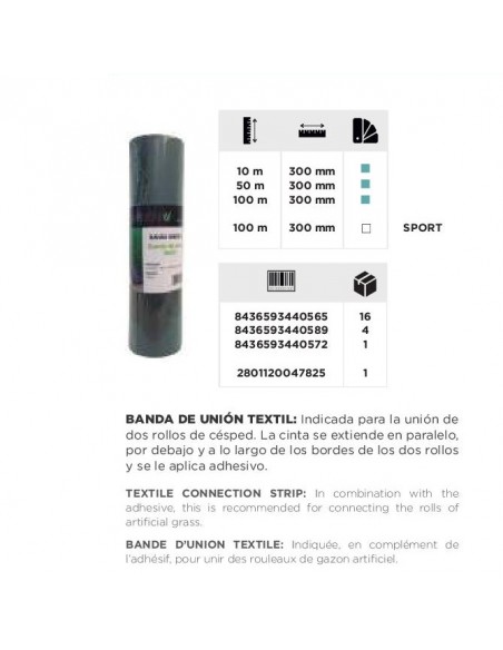 CINTA DE UNION CON ADHESIVO (0,15X25m)